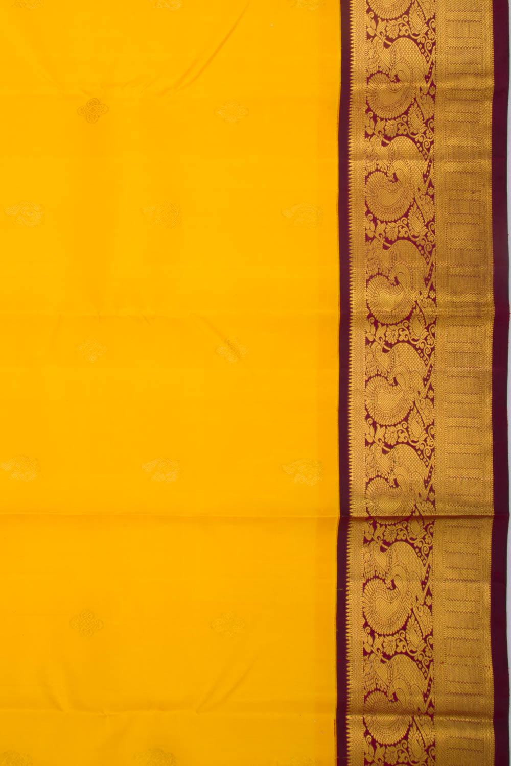 Kanchipuram Silk Butta Yellow Saree