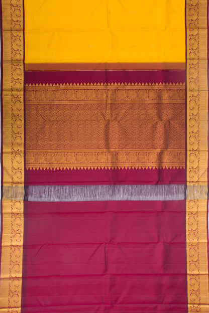Kanchipuram Silk Butta Yellow Saree