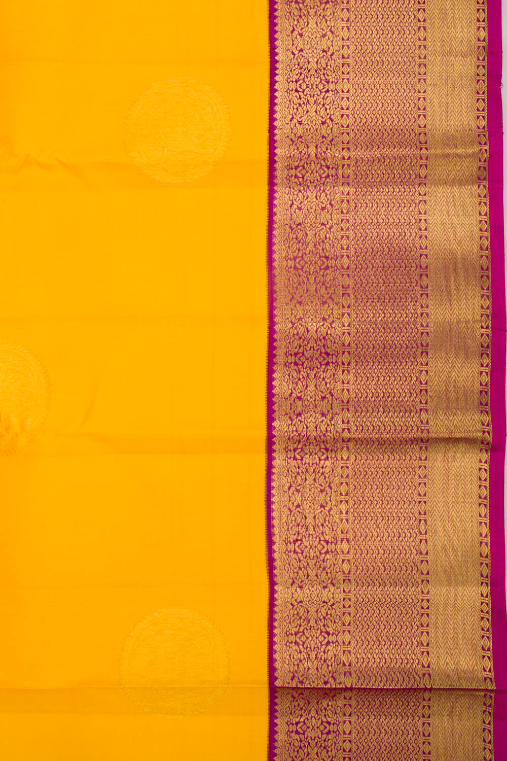 Kanchipuram Silk Butta Yellow Saree