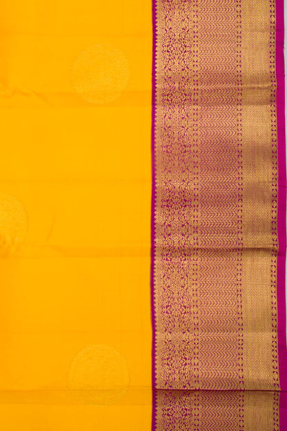 Kanchipuram Silk Butta Yellow Saree