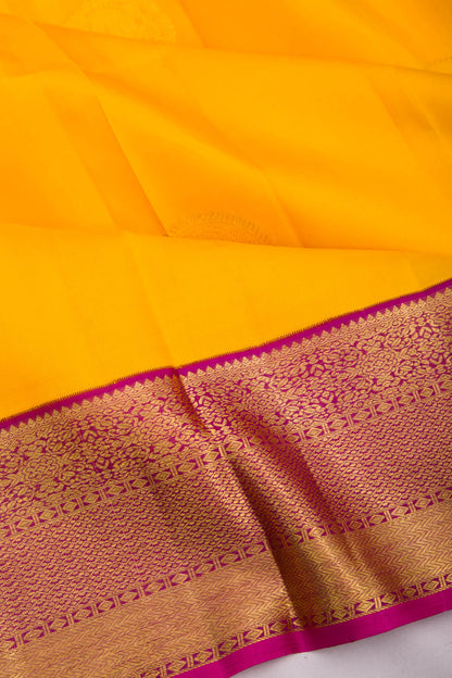 Kanchipuram Silk Butta Yellow Saree