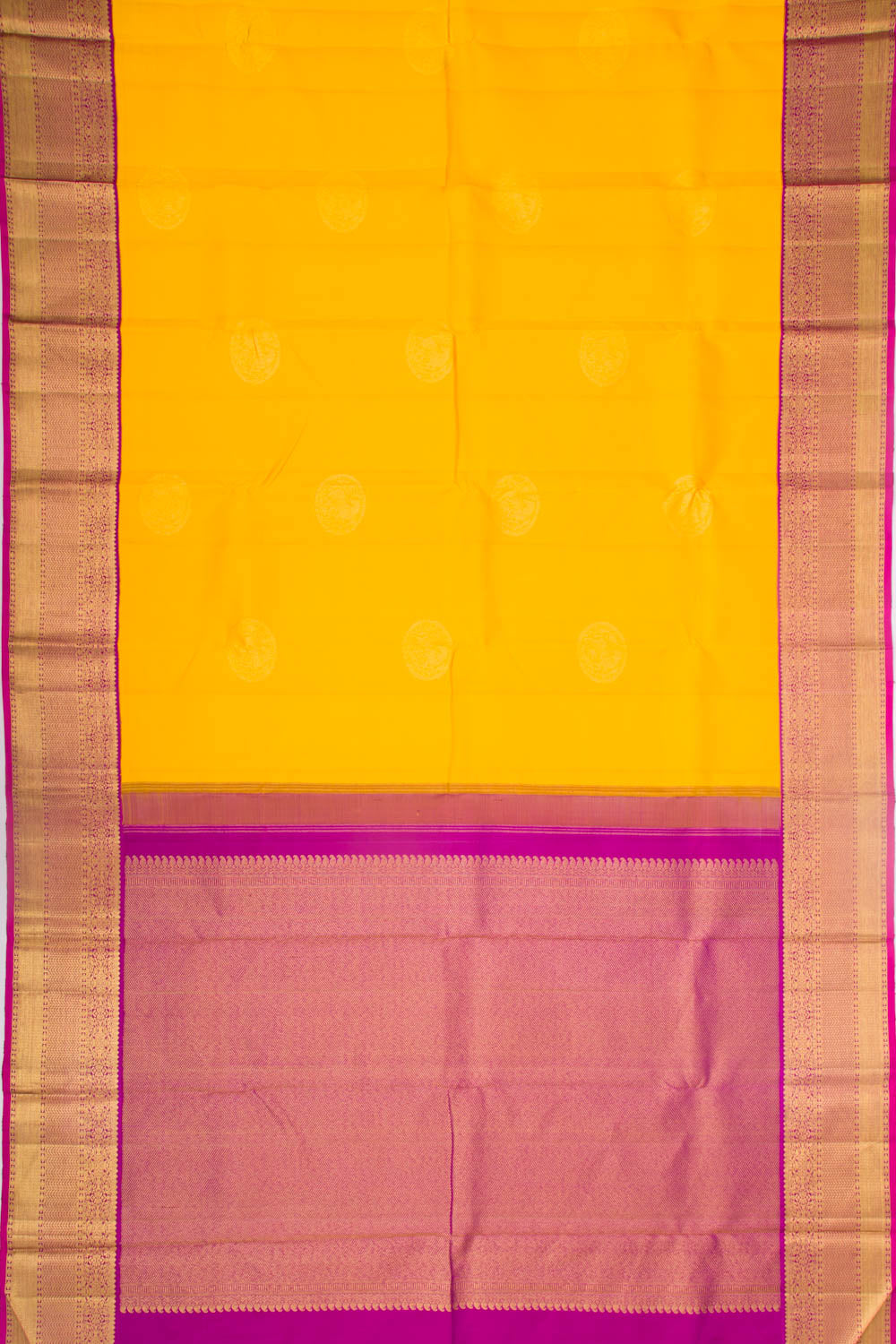 Kanchipuram Silk Butta Yellow Saree
