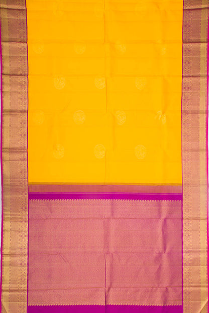 Kanchipuram Silk Butta Yellow Saree