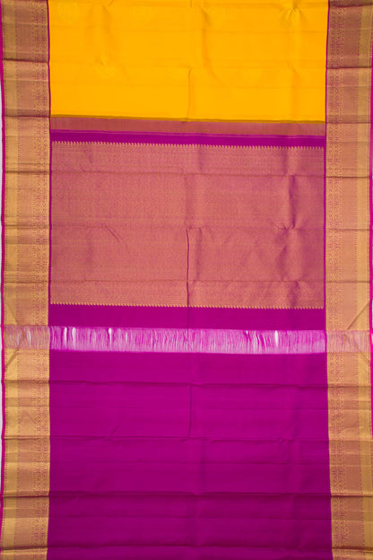Kanchipuram Silk Butta Yellow Saree