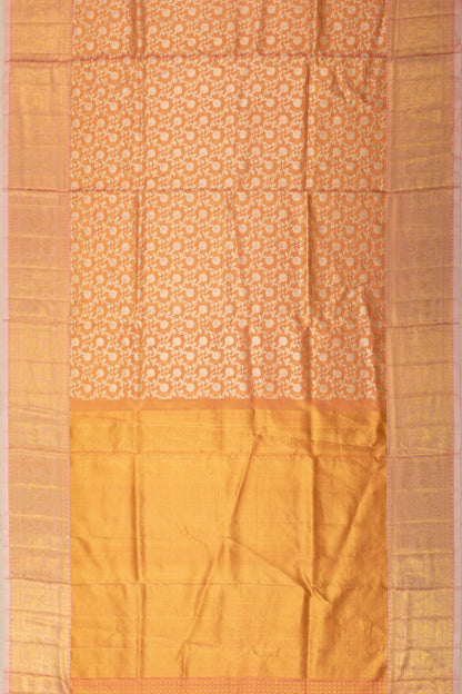 Kanchipuram Silk Tissue Jaal Orange Saree