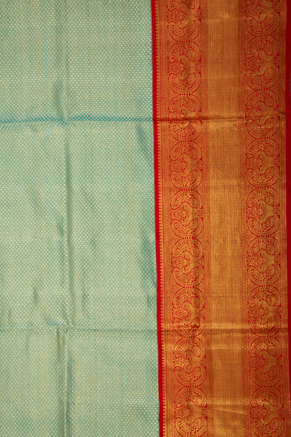 Kanchipuram Silk Tissue Brocade Sea Green Saree