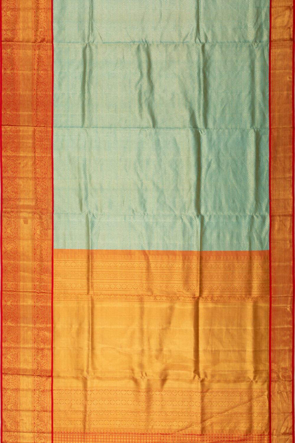 Kanchipuram Silk Tissue Brocade Sea Green Saree