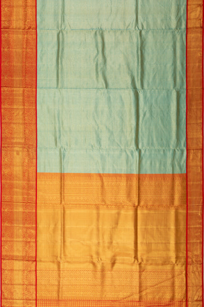 Kanchipuram Silk Tissue Brocade Sea Green Saree