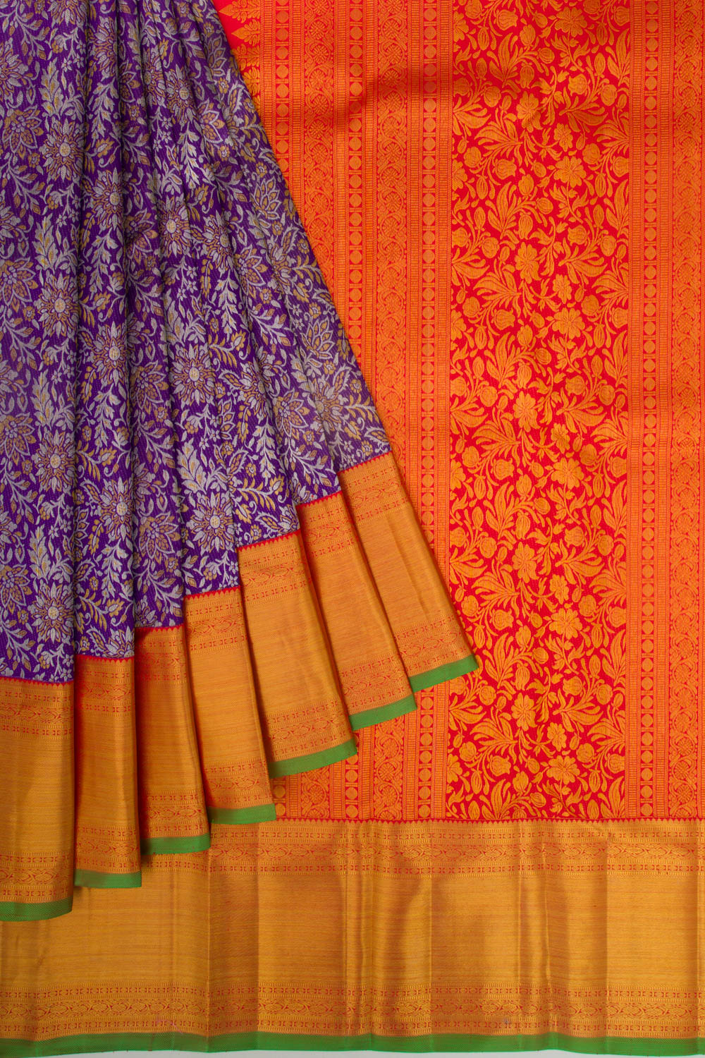 Kanchipuram Silk Brocade Purple Saree