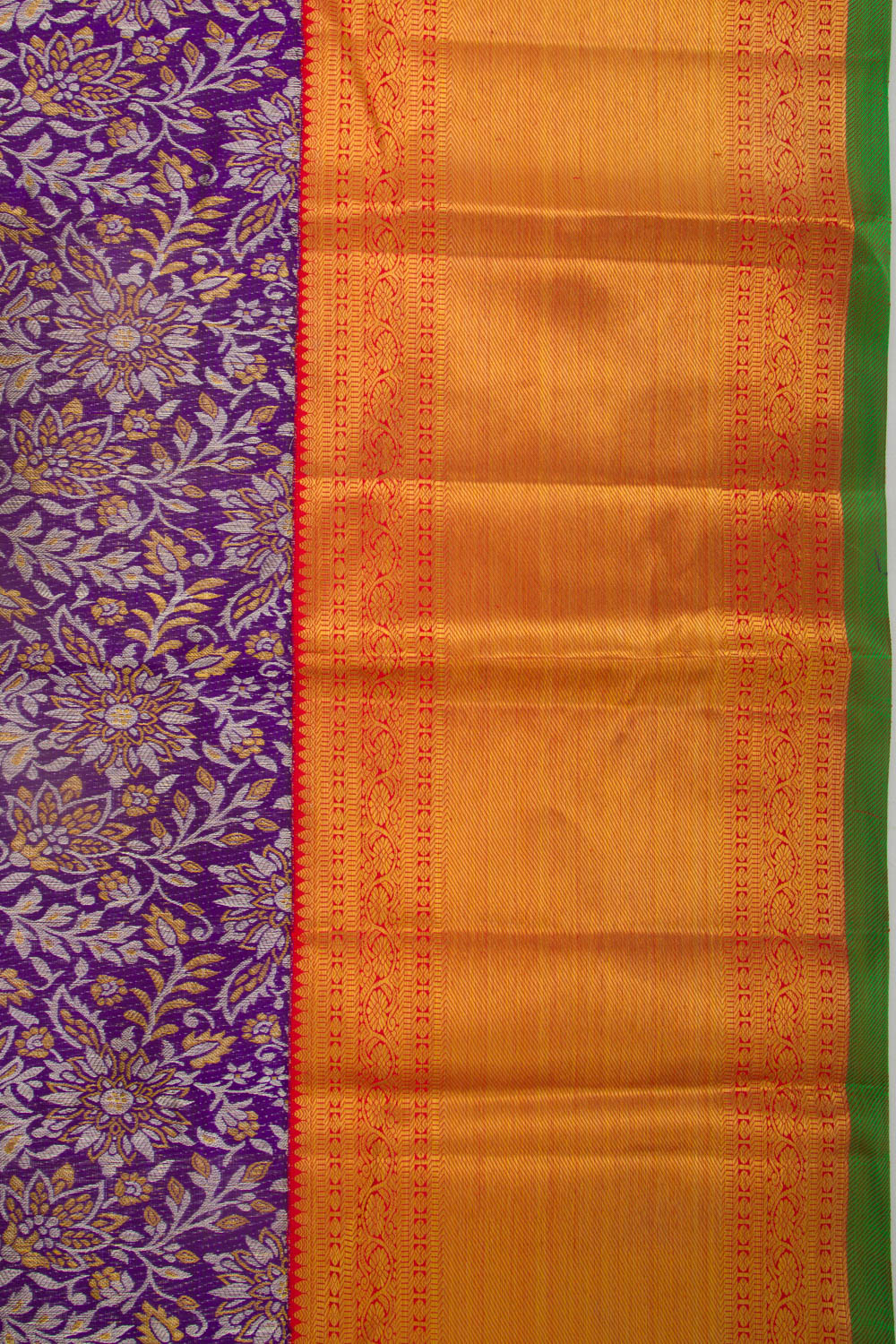 Kanchipuram Silk Brocade Purple Saree