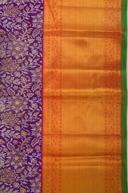 Kanchipuram Silk Brocade Purple Saree
