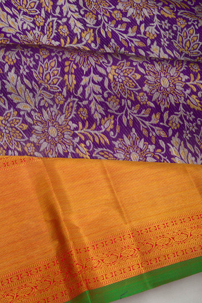 Kanchipuram Silk Brocade Purple Saree