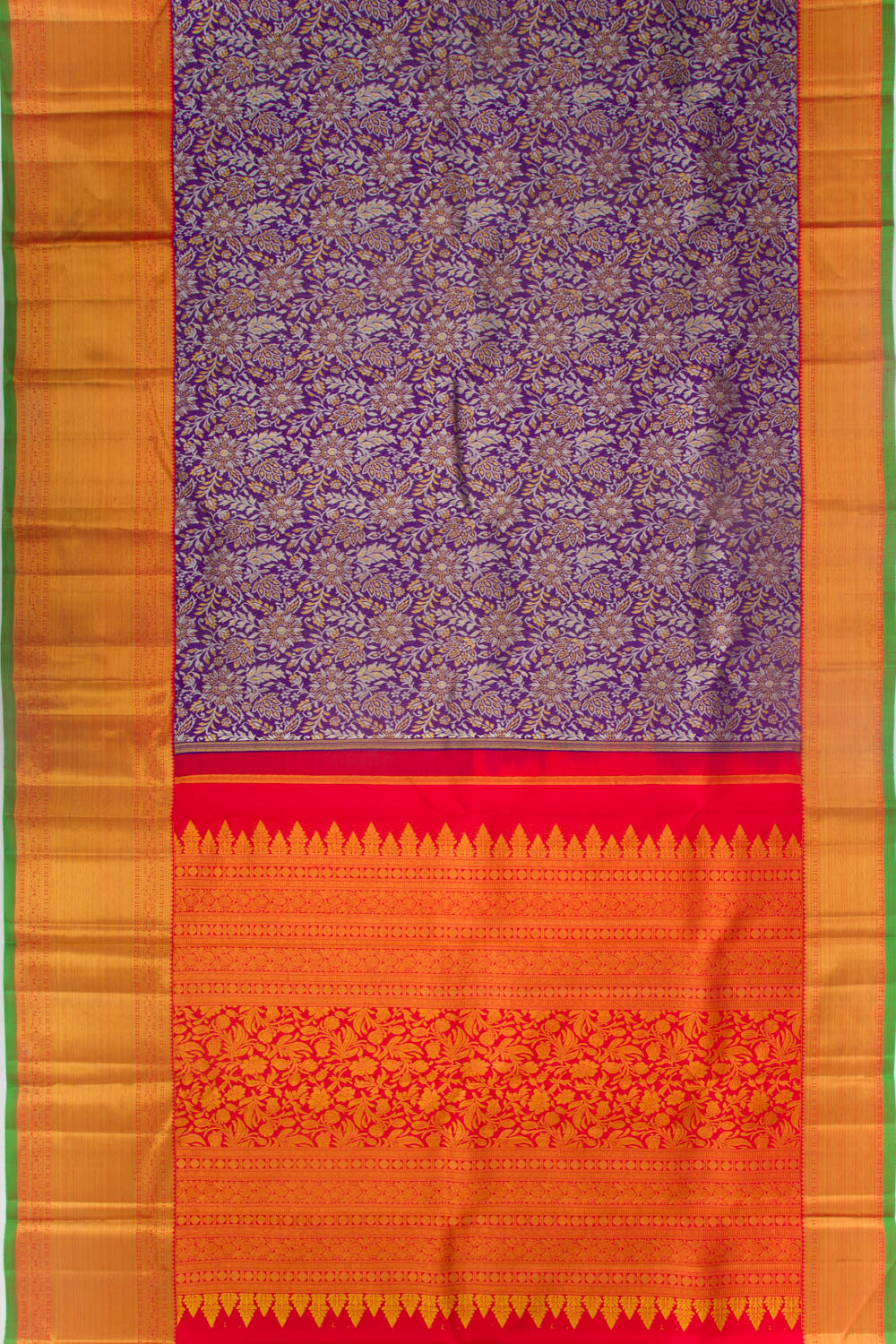 Kanchipuram Silk Brocade Purple Saree