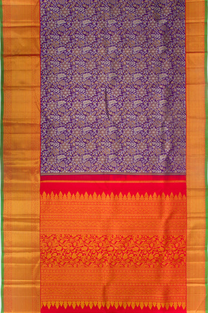 Kanchipuram Silk Brocade Purple Saree