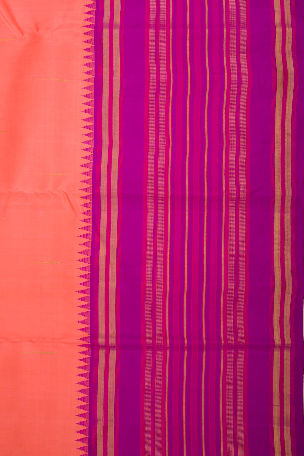 Kanchipuram Silk Butta Pastel Orange Saree