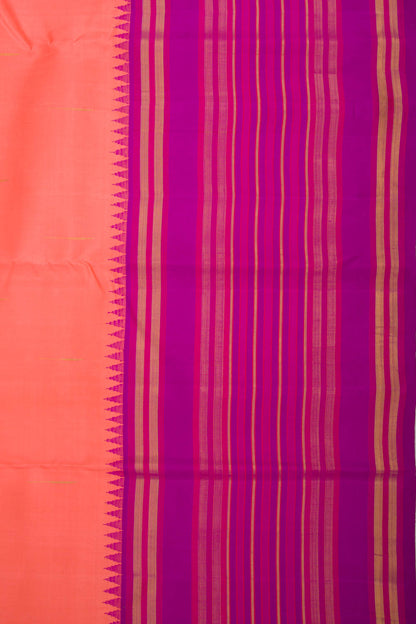 Kanchipuram Silk Butta Pastel Orange Saree