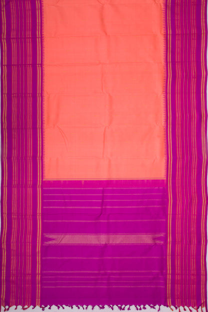 Kanchipuram Silk Butta Pastel Orange Saree