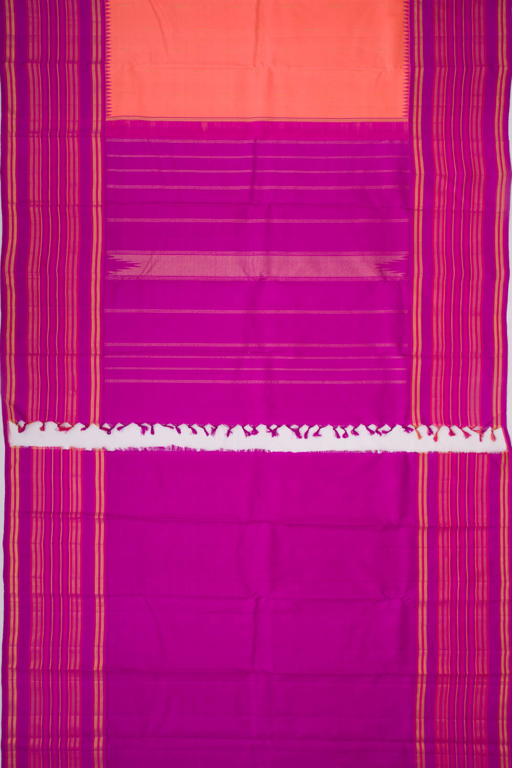 Kanchipuram Silk Butta Pastel Orange Saree