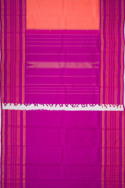 Kanchipuram Silk Butta Pastel Orange Saree