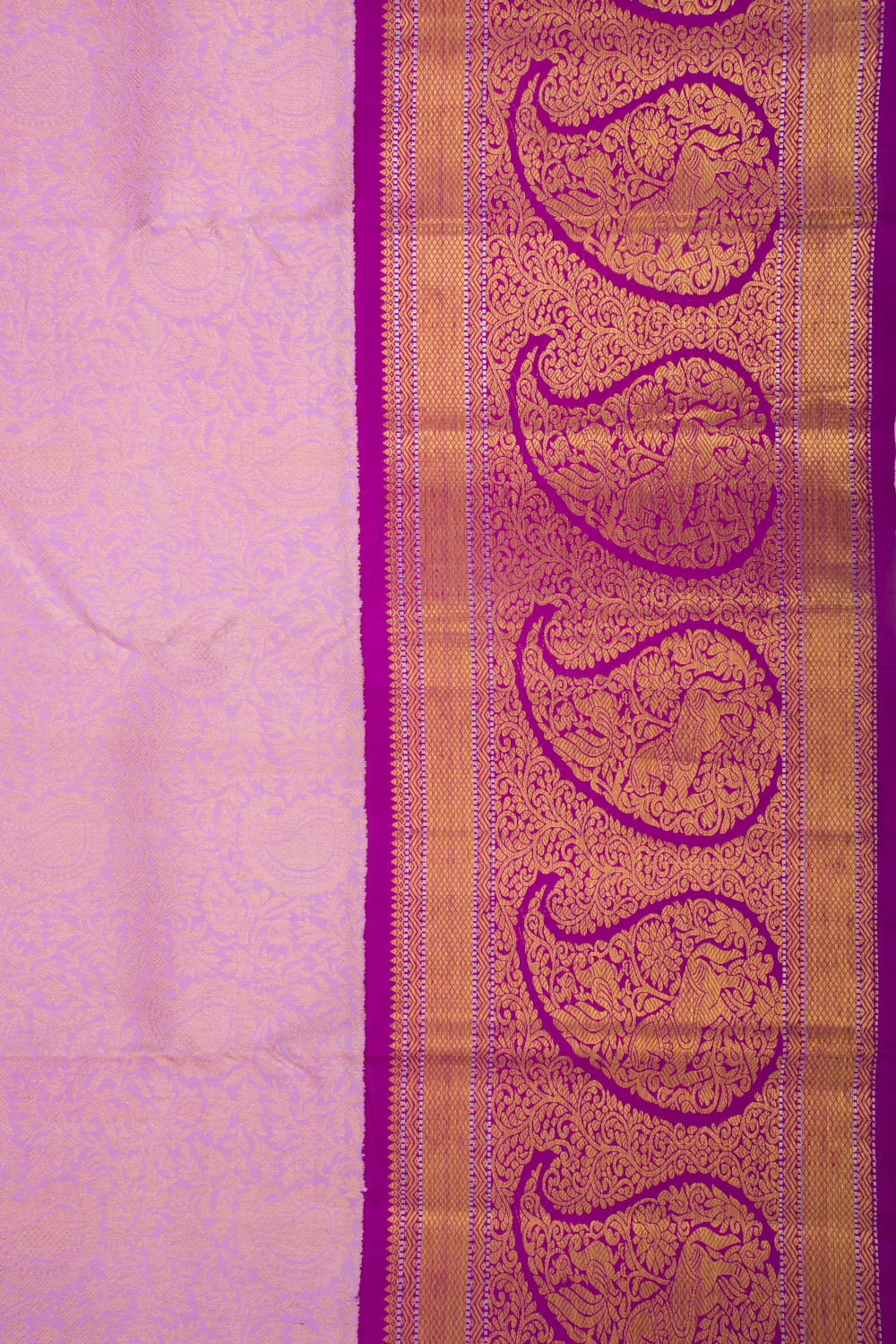 Kanchipuram Silk Jaal Lavender Saree