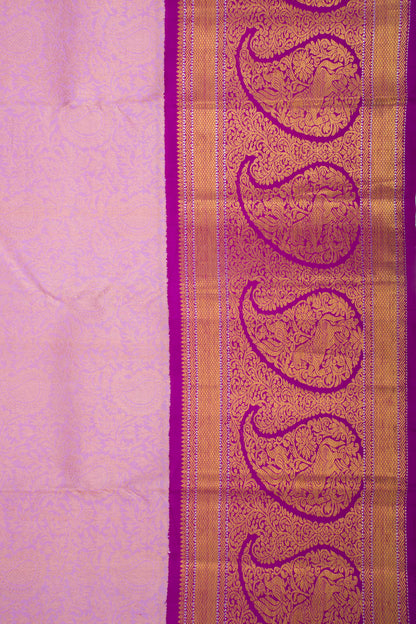 Kanchipuram Silk Jaal Lavender Saree