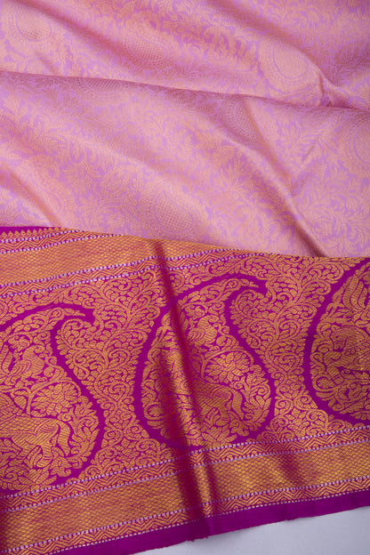 Kanchipuram Silk Jaal Lavender Saree