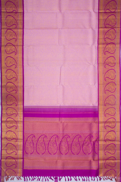 Kanchipuram Silk Jaal Lavender Saree
