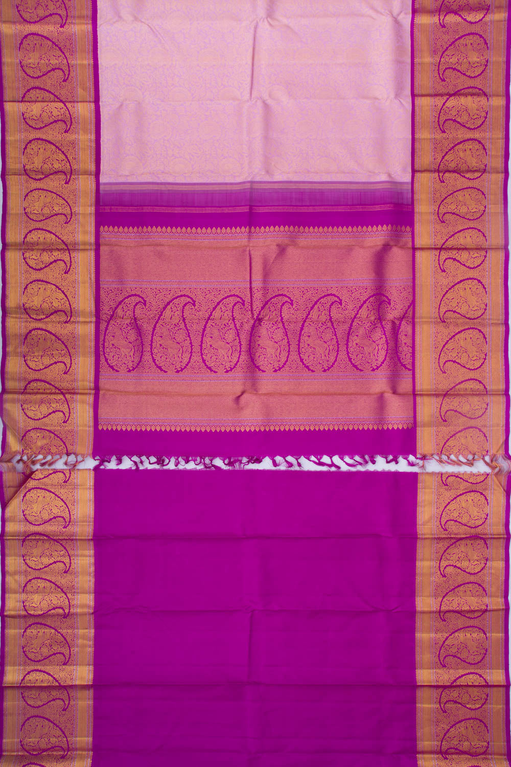 Kanchipuram Silk Jaal Lavender Saree