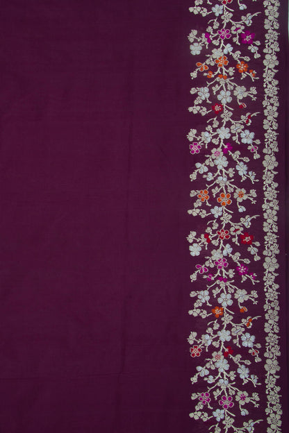 Banarasi Silk Plain Purple Saree