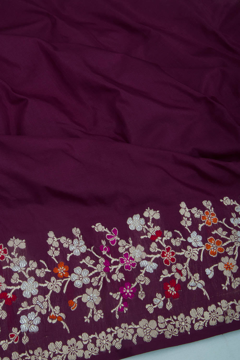 Banarasi Silk Plain Purple Saree