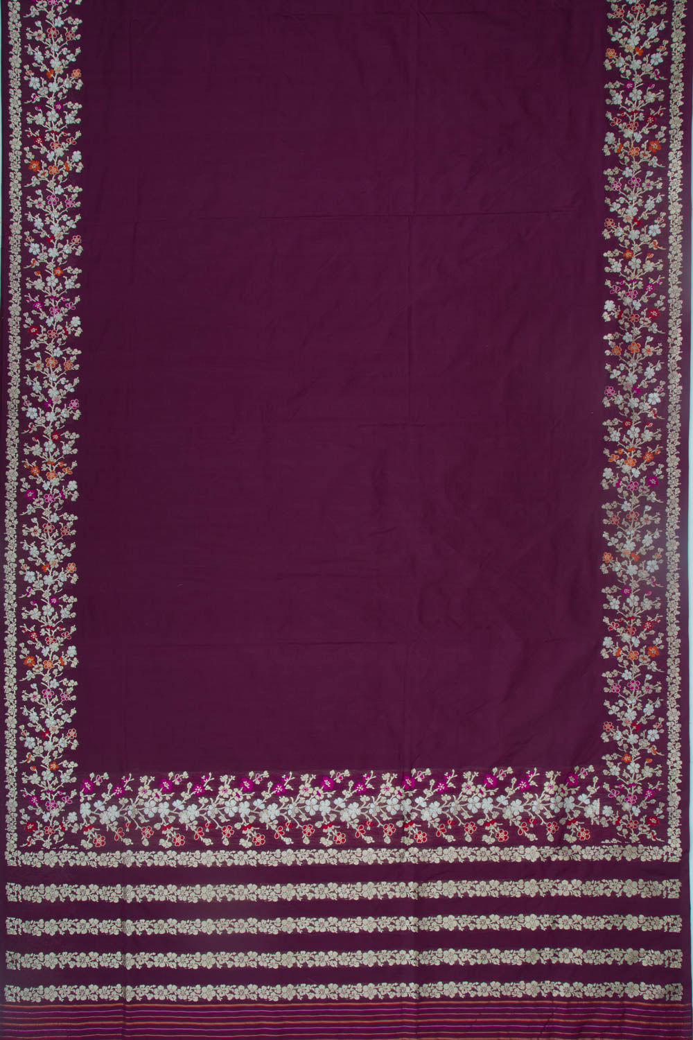 Banarasi Silk Plain Purple Saree