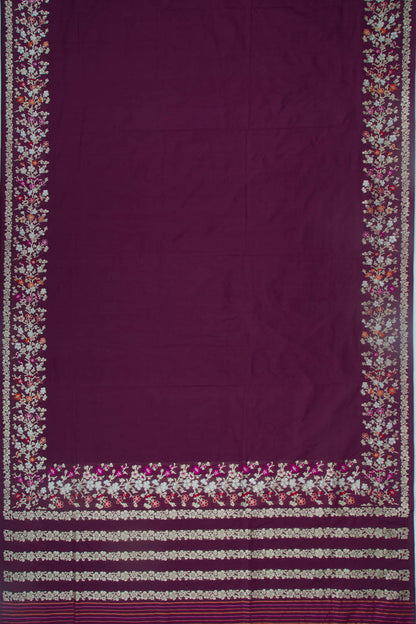 Banarasi Silk Plain Purple Saree