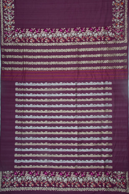 Banarasi Silk Plain Purple Saree