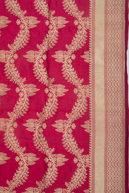 Banarasi Silk Jaal Red Saree