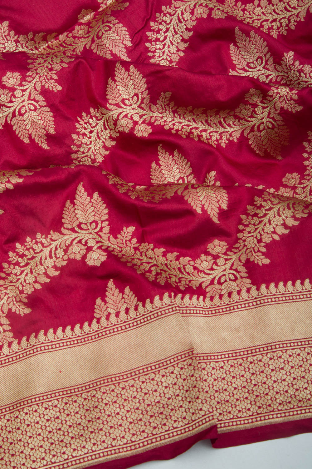 Banarasi Silk Jaal Red Saree