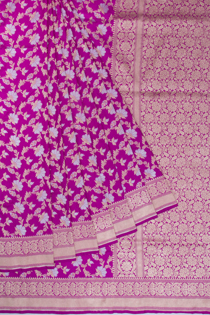Banarasi Silk Jaal Magenta Pink Saree