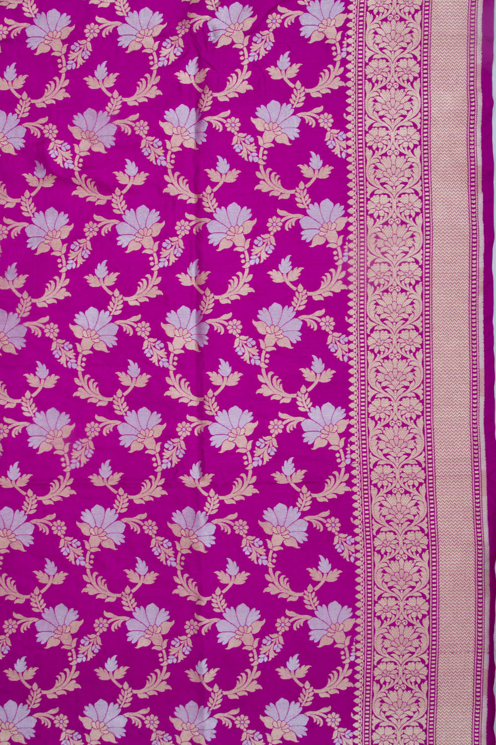 Banarasi Silk Jaal Magenta Pink Saree