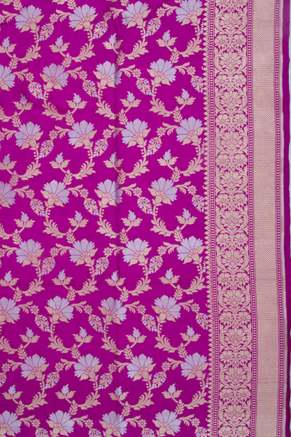 Banarasi Silk Jaal Magenta Pink Saree