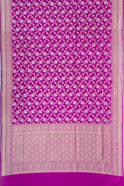 Banarasi Silk Jaal Magenta Pink Saree