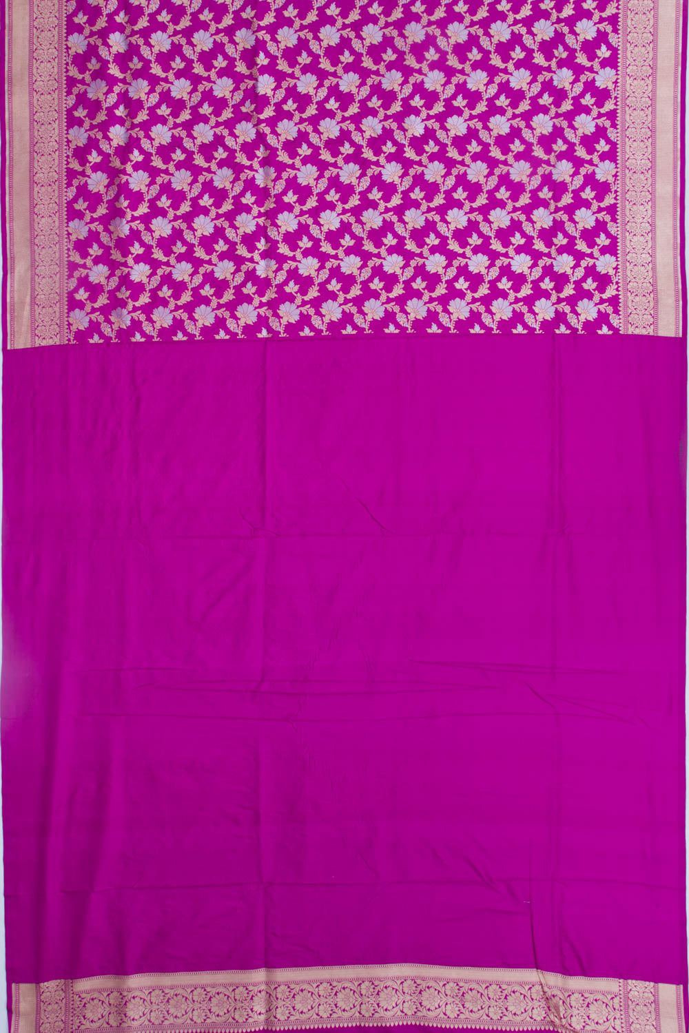 Banarasi Silk Jaal Magenta Pink Saree