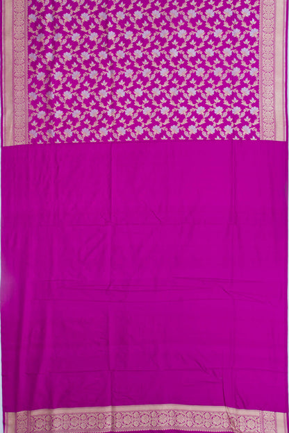 Banarasi Silk Jaal Magenta Pink Saree