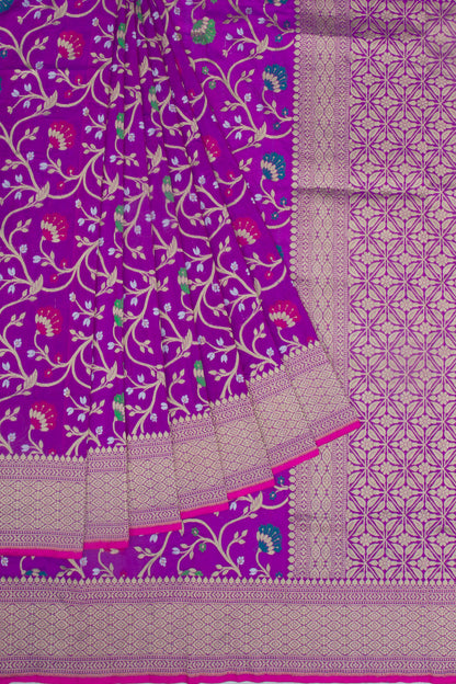 Banarasi Silk Jaal Purple Saree