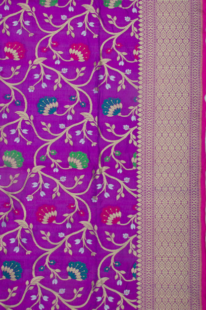 Banarasi Silk Jaal Purple Saree