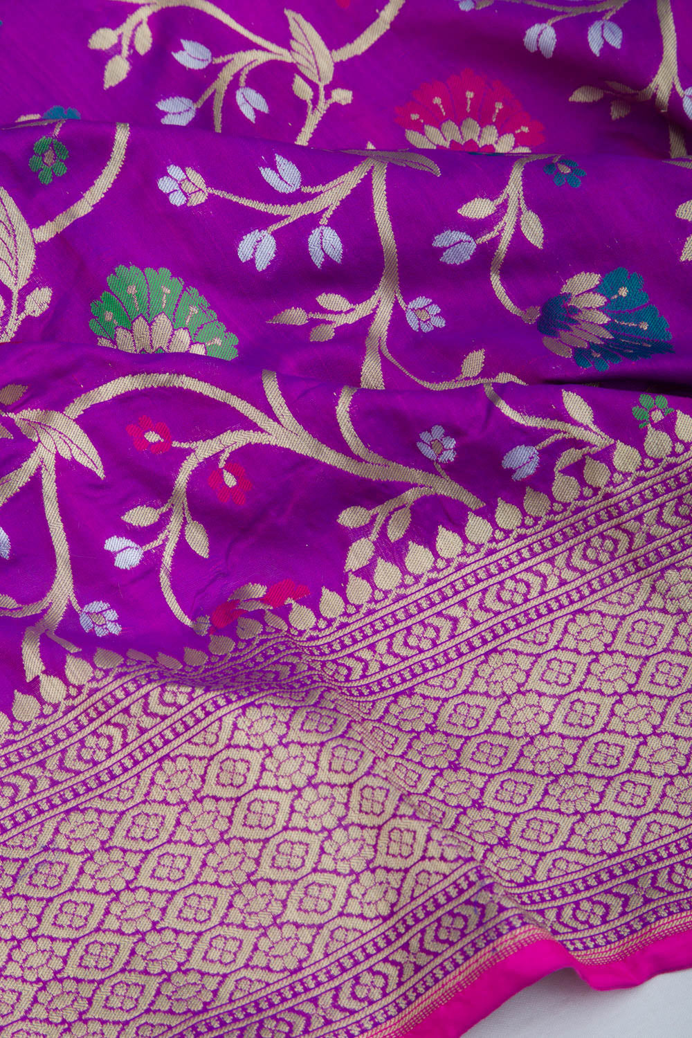 Banarasi Silk Jaal Purple Saree