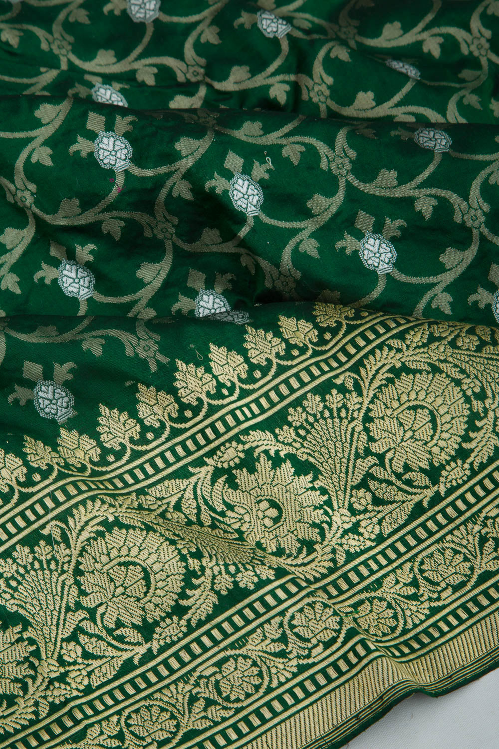 Banarasi Silk Brocade Green Saree