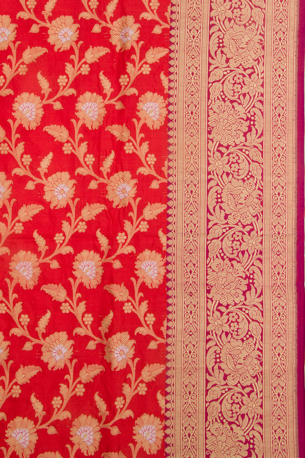 Banarasi Silk Jaal Red Saree