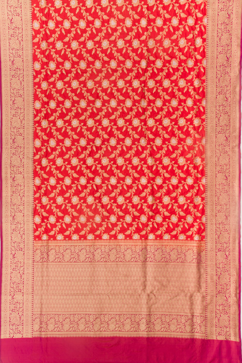 Banarasi Silk Jaal Red Saree