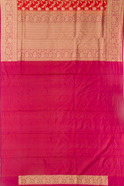 Banarasi Silk Jaal Red Saree