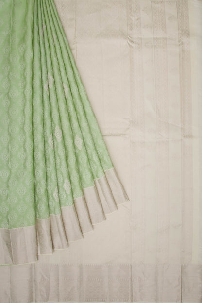 Taranga Kanchi Silk Jacquard And Butta Pastel Green Saree