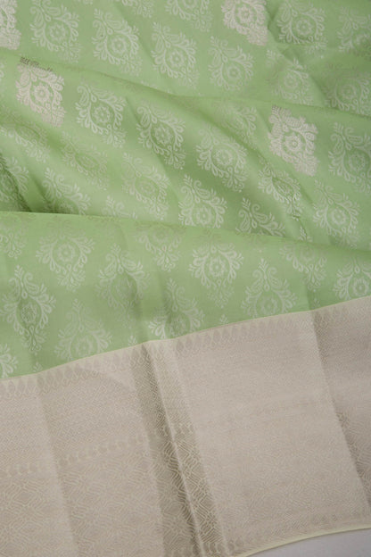 Taranga Kanchi Silk Jacquard And Butta Pastel Green Saree